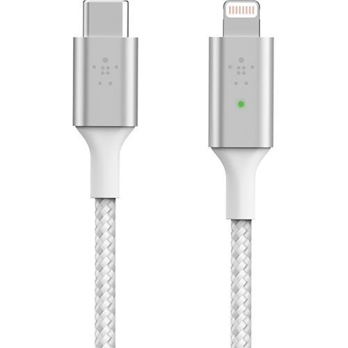 BELKIN 1M Smart LED USB-C to Lightning Cable, MFi, White