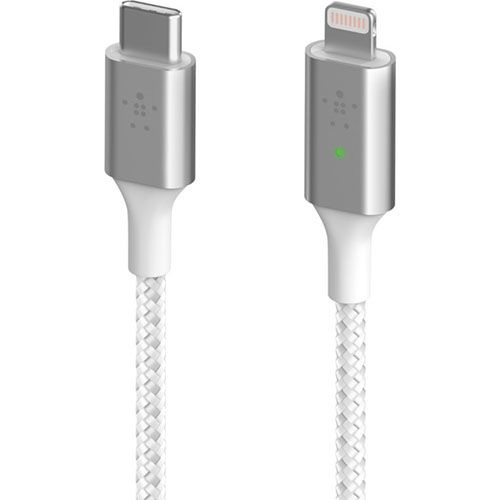 BELKIN 1M Smart LED USB-C to Lightning Cable, MFi, White