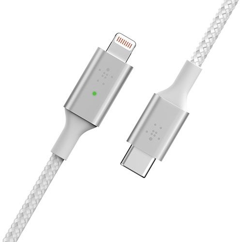 BELKIN 1M Smart LED USB-C to Lightning Cable, MFi, White