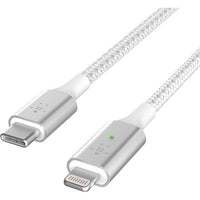 Belkin 1M Smart LED USB-C to Lightning Cable, MFi, White