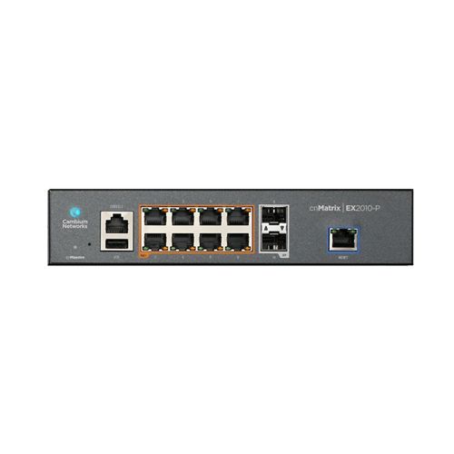 CAMBIUM CNmatrix EX2010-P, Ethernet POE Switch, 8 1G & 2 SFP Ports - A