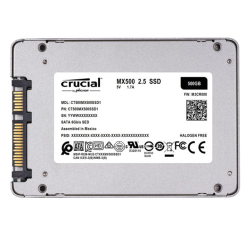 CRUCIAL MX500 500GB, 2.5" Internal Sata SSD, 560R/510W MB/s, 5YR WTY