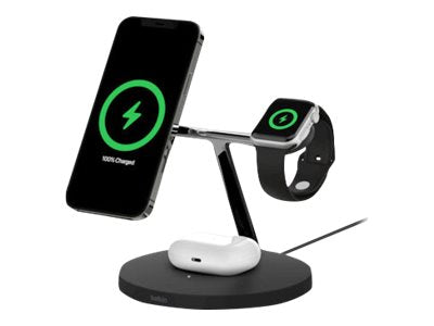 BELKIN 3-IN-1 Wireless Charger with MagSafe 15W Black