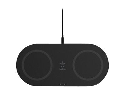 BELKIN Dual QI Wireless 15W Charging Pad for 2 Devices(Smartphone and Airpod), Black, 2YR