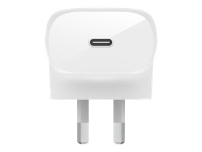 BELKIN 1 Port BoostCharger 30W,USB-C PD, Wallcharger, INC USB-C to Lightning Cable, White