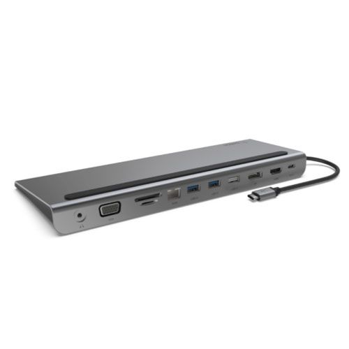 BELKIN USB-C 11-IN-1 Docking Station,Tripledisplay,HDMI,DP,VGA, SD, 85W PD, NO AC, 2YR