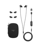 LOGITECH Zone Wired UC Earbuds,Noise Cancelling,3.5MM/USB-C with USB-A Adapter -2YR WTY