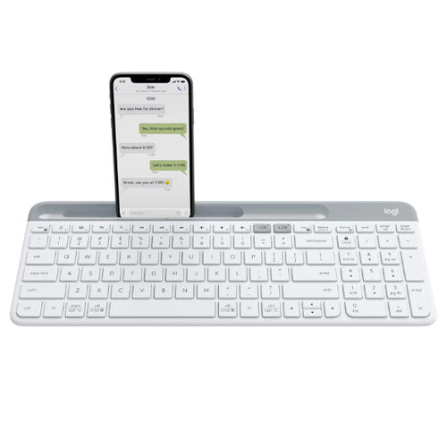 LOGITECH K580 Wireless Keyboard,Multi Device,Unifying Receiver,BT,White-1YR