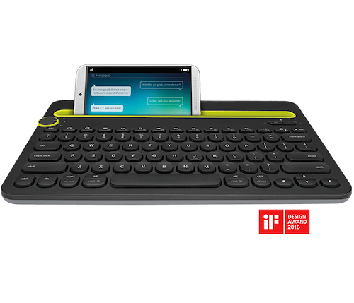 LOGITECH K480 Wireless Keyboard,Multi-Device,Bluetooth, Black-1YR WTY