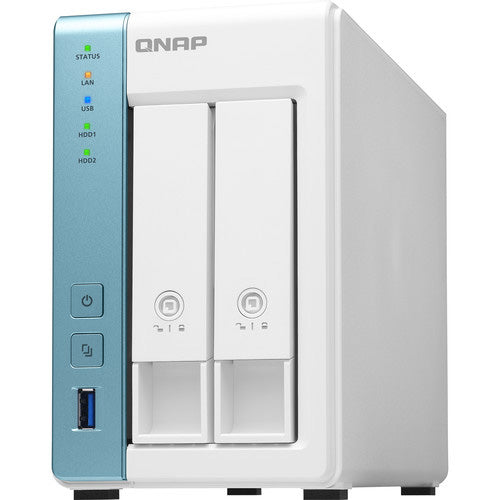 QNAP 2-Bay NAS (NO DISK), Alpine QC 1.7GHz, 1GB, GbE(2), USB, TWR, 2YR WTY