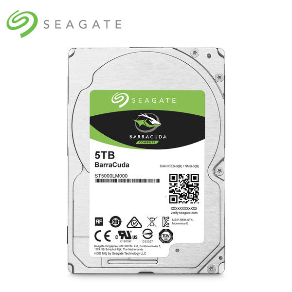 SEAGATE Baeeacuda Internal 2.5" Sata Drive, 5TB, 6GB/S, 5400RPM, 2YR WTY