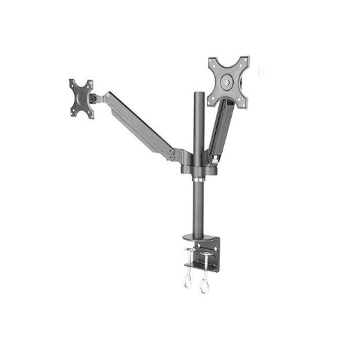 SPEED Dual Monitor Arm Gas Spring Mount, UP TO 27"& 7KG Per Arm, 100x100 VESA, Life WTY