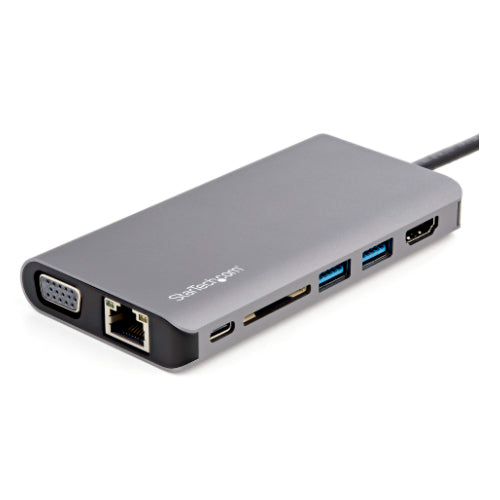 STARTECH USB-C Multiport Adapter, 4K, HDMI, VGA, USB(3), GBE, SD, Single DIisplay, 85W, 3YR