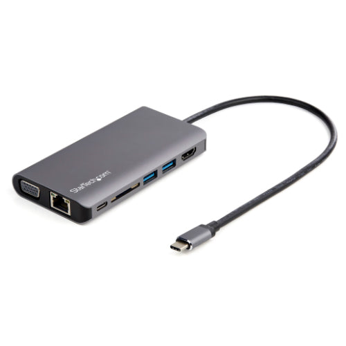 STARTECH USB-C Multiport Adapter, 4K, HDMI, VGA, USB(3), GBE, SD, Single DIisplay, 85W, 3YR