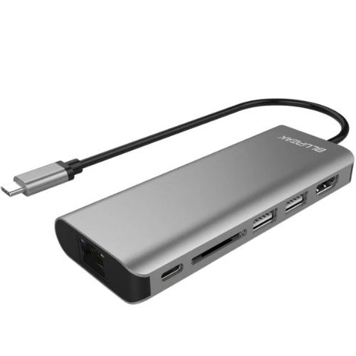 BLUPEAK USB-C Multi-Port Hub, 4K HDMI(1), USB3.0(2), USB-C(1),GbE(1), SDC(1) ,PD, 2 YR WTY