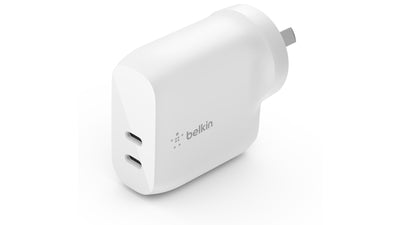 BELKIN 2 Port Wall Charger, 20W USB-C (2) PD 3.0, White, 2 YR with CEW $2500