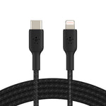 BELKIN 1M USB-C to Lightning Charge/SYNC Cable, MFi, Braided, Black, 2 YR
