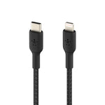 BELKIN 1M USB-C to Lightning Charge/SYNC Cable, MFi, Braided, Black, 2 YR