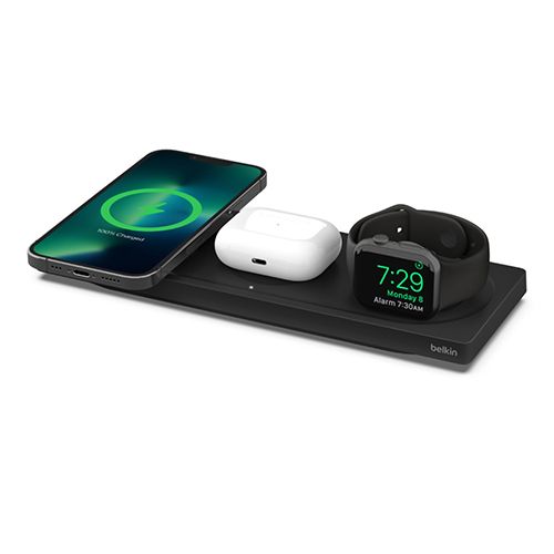 BELKIN BoostChargePRO 3-IN-1 Wireless Charging Pad with MagSafe. Black